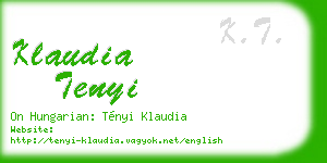 klaudia tenyi business card