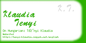 klaudia tenyi business card